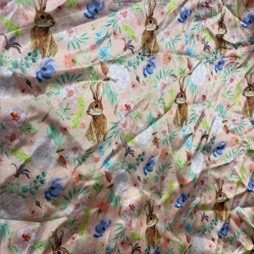 Ivy City Co. Bunny Satin Pink Floral Pajama Top Size XS
